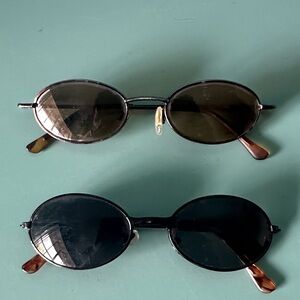 2 Pairs of 1960’s vintage Oval Sunglasses be a hippy :-)